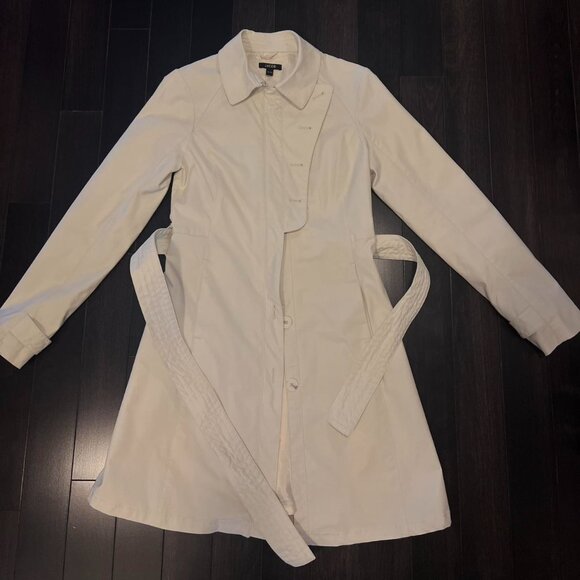 Jacob White & Cream Trench Coat (XS) - Picture 1 of 4